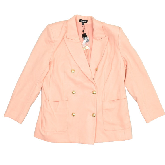Express Jackets & Blazers - NEW Express Women's Peach Double Breasted Blazer Regular Size XL New w/ Tags